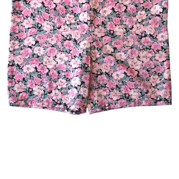 Retro Pink Floral Romper Overalls - Medium Size, 1980s Fashion - Picture 3 of 6